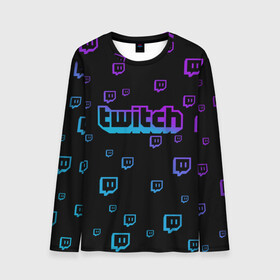 Мужской лонгслив 3D с принтом Twitch (gradient)  в городе Новоалтайск, 100% полиэстер | длинные рукава, круглый вырез горловины, полуприлегающий силуэт | видеоигры | видеостриминг | киберспорт | стрим | трансляции | турниры