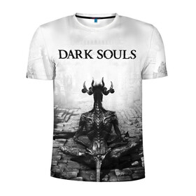 Мужская футболка 3D спортивная с принтом Dark Souls в городе Новоалтайск, 100% полиэстер с улучшенными характеристиками | приталенный силуэт, круглая горловина, широкие плечи, сужается к линии бедра | dark souls | games | praise the sun | игры | компьютерные игры | рыцарь | тёмные души