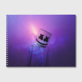 Альбом для рисования с принтом Marshmello в городе Новоалтайск, 100% бумага
 | матовая бумага, плотность 200 мг. | Тематика изображения на принте: chris comstock | electronic | joytime iii | marshmallow | marshmello | клубная | маршмелло | маршмеллоу | электронная музыка