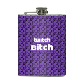 Фляга с принтом Twitch Bitch в городе Новоалтайск, металлический корпус | емкость 0,22 л, размер 125 х 94 мм. Виниловая наклейка запечатывается полностью | blog | cybersport | game | platform | player | service | stream | streamer | streaming | twitch | video | блоггер | игра | игрок | киберспорт | платформа | сервис | стрим | стример | твич