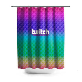 Штора 3D для ванной с принтом Rainbow Twitch в городе Новоалтайск, 100% полиэстер | плотность материала — 100 г/м2. Стандартный размер — 146 см х 180 см. По верхнему краю — пластиковые люверсы для креплений. В комплекте 10 пластиковых колец | blog | cybersport | game | platform | player | service | stream | streamer | streaming | twitch | video | блоггер | игра | игрок | киберспорт | платформа | сервис | стрим | стример | твич