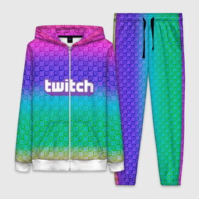 Женский костюм 3D с принтом Rainbow Twitch в городе Новоалтайск,  |  | blog | cybersport | game | platform | player | service | stream | streamer | streaming | twitch | video | блоггер | игра | игрок | киберспорт | платформа | сервис | стрим | стример | твич