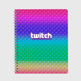Тетрадь с принтом Rainbow Twitch в городе Новоалтайск, 100% бумага | 48 листов, плотность листов — 60 г/м2, плотность картонной обложки — 250 г/м2. Листы скреплены сбоку удобной пружинной спиралью. Уголки страниц и обложки скругленные. Цвет линий — светло-серый
 | blog | cybersport | game | platform | player | service | stream | streamer | streaming | twitch | video | блоггер | игра | игрок | киберспорт | платформа | сервис | стрим | стример | твич