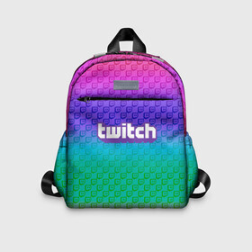 Детский рюкзак 3D с принтом Rainbow Twitch в городе Новоалтайск, 100% полиэстер | лямки с регулируемой длиной, сверху петелька, чтобы рюкзак можно было повесить на вешалку. Основное отделение закрывается на молнию, как и внешний карман. Внутри дополнительный карман. По бокам два дополнительных кармашка | blog | cybersport | game | platform | player | service | stream | streamer | streaming | twitch | video | блоггер | игра | игрок | киберспорт | платформа | сервис | стрим | стример | твич
