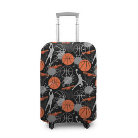 Чехол для чемодана 3D с принтом Basketball в городе Новоалтайск, 86% полиэфир, 14% спандекс | двустороннее нанесение принта, прорези для ручек и колес | basket | basketball | баскетбол | баскетбольные | болельщик | бросок | брызги | графика | иллюстрация | капли | картинка | кляксы | кольцо | мода | мячи | надпись | прыжок | рисунок | сетка | сила | скорость