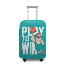 Чехол для чемодана 3D с принтом Play to win в городе Новоалтайск, 86% полиэфир, 14% спандекс | двустороннее нанесение принта, прорези для ручек и колес | баскетбол | баскетбольный | бейсболка | графика | животное | зелёный | играй | иллюстрация | картинка | комбинезон | кот | кроссовки | крутит | мода | мяч | на пальце | надпись | очки | победы | ради