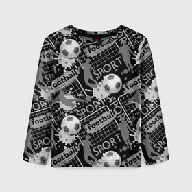 Детский лонгслив 3D с принтом Football в городе Новоалтайск, 100% полиэстер | длинные рукава, круглый вырез горловины, полуприлегающий силуэт
 | football | soc | болельщик | брызги | ворота | графика | звезды | иллюстрация | капли | картинка | кляксы | мода | мячи | надпись | растр | рисунок | сетка | сила | скорость | спорт | спортсмен | стиль | текст