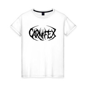 Женская футболка хлопок с принтом Carnifex в городе Новоалтайск, 100% хлопок | прямой крой, круглый вырез горловины, длина до линии бедер, слегка спущенное плечо | carnifex | deathcore