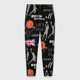 Мужские брюки 3D с принтом British basketball в городе Новоалтайск, 100% полиэстер | манжеты по низу, эластичный пояс регулируется шнурком, по бокам два кармана без застежек, внутренняя часть кармана из мелкой сетки | Тематика изображения на принте: англия | баскетбол | баскетбольные | болельщик | британия | британский | бросок | графика | держава | игра | иллюстрация | картинка | кольцо | мода | мячи | надпи | прыжок | рисунок | сетка | сила