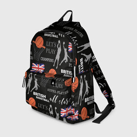 Рюкзак 3D с принтом British basketball в городе Новоалтайск, 100% полиэстер | лямки с регулируемой длиной, сверху петелька, чтобы рюкзак можно было повесить на вешалку. Основное отделение закрывается на молнию, как и внешний карман. Внутри два дополнительных кармана, один из которых закрывается на молнию. По бокам два дополнительных кармашка | Тематика изображения на принте: англия | баскетбол | баскетбольные | болельщик | британия | британский | бросок | графика | держава | игра | иллюстрация | картинка | кольцо | мода | мячи | надпи | прыжок | рисунок | сетка | сила
