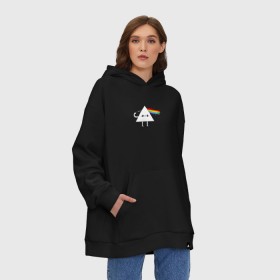 Худи SuperOversize хлопок с принтом Kawaii Pink Floyd в городе Новоалтайск, 70% хлопок, 30% полиэстер, мягкий начес внутри | карман-кенгуру, эластичная резинка на манжетах и по нижней кромке, двухслойный капюшон
 | anime | аниме | выстрел | лапочка | логотип | луч | милый | мимими | музыка | пистолет | прелесть | призма | радуга | рок | свет | треугольник