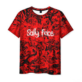 Мужская футболка 3D с принтом Sally Face Bloody в городе Новоалтайск, 100% полиэфир | прямой крой, круглый вырез горловины, длина до линии бедер | cтикер | game | larry | mask | new | sally face | sf | ангел | без маски | гизмо | девид | девочка | игра | казнь | компьютер | кровь | лари | ларри | лицемер | логотип | мальчик | маска | молнии | мрачная | на лице | надпись