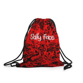 Рюкзак-мешок 3D с принтом Sally Face Bloody в городе Новоалтайск, 100% полиэстер | плотность ткани — 200 г/м2, размер — 35 х 45 см; лямки — толстые шнурки, застежка на шнуровке, без карманов и подкладки | cтикер | game | larry | mask | new | sally face | sf | ангел | без маски | гизмо | девид | девочка | игра | казнь | компьютер | кровь | лари | ларри | лицемер | логотип | мальчик | маска | молнии | мрачная | на лице | надпись