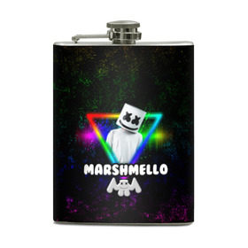 Фляга с принтом Marshmello в городе Новоалтайск, металлический корпус | емкость 0,22 л, размер 125 х 94 мм. Виниловая наклейка запечатывается полностью | Тематика изображения на принте: christopher | comstock | dj | dotcom | friends | marshmallow | marshmello | usa | диджей | друзья | комсток | крис | маршмэллоу | продюсер | сша