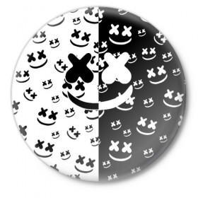 Значок с принтом Marshmello в городе Новоалтайск,  металл | круглая форма, металлическая застежка в виде булавки | Тематика изображения на принте: marshmello | диджей | клуб | клубная музыка | маршмеллоу | маршмэлло | маршмэллоу | музыка | электронная