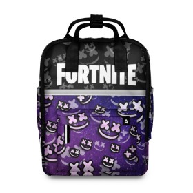Женский рюкзак 3D с принтом Fortnite & Marshmello в городе Новоалтайск, 100% полиэстер | лямки с регулируемой длиной, сверху ручки, чтобы рюкзак нести как сумку. Основное отделение закрывается на молнию, как и внешний карман. Внутри два дополнительных кармана, один из которых закрывается на молнию. По бокам два дополнительных кармашка, куда поместится маленькая бутылочка
 | fortnite | marshmello | диджей | игра | клуб | клубная музыка | компьютерная игра | маршмеллоу | маршмэлло | маршмэллоу | музыка | симулятор | фортнайт | электронная