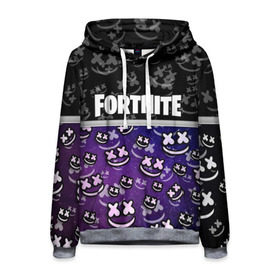 Мужская толстовка 3D с принтом Fortnite & Marshmello в городе Новоалтайск, 100% полиэстер | двухслойный капюшон со шнурком для регулировки, мягкие манжеты на рукавах и по низу толстовки, спереди карман-кенгуру с мягким внутренним слоем. | fortnite | marshmello | диджей | игра | клуб | клубная музыка | компьютерная игра | маршмеллоу | маршмэлло | маршмэллоу | музыка | симулятор | фортнайт | электронная