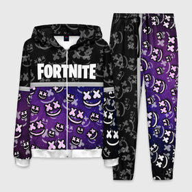 Мужской костюм 3D с принтом Fortnite & Marshmello в городе Новоалтайск, 100% полиэстер | Манжеты и пояс оформлены тканевой резинкой, двухслойный капюшон со шнурком для регулировки, карманы спереди | fortnite | marshmello | диджей | игра | клуб | клубная музыка | компьютерная игра | маршмеллоу | маршмэлло | маршмэллоу | музыка | симулятор | фортнайт | электронная