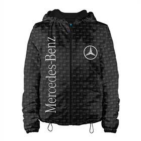 Женская куртка 3D с принтом Mercedes в городе Новоалтайск, ткань верха — 100% полиэстер, подклад — флис | прямой крой, подол и капюшон оформлены резинкой с фиксаторами, два кармана без застежек по бокам, один большой потайной карман на груди. Карман на груди застегивается на липучку | amg | mercedes | авто | автомобиль | иномарка | логотип | машина | мерседес | текстура