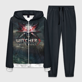 Мужской костюм 3D с принтом The Witcher 3 Wild Hunt в городе Новоалтайск, 100% полиэстер | Манжеты и пояс оформлены тканевой резинкой, двухслойный капюшон со шнурком для регулировки, карманы спереди | wild hunt | witcher | арбалет | ведьмак 3 | геральт | дикая | магия | охота | сказка | сфера | фэнтези | цири