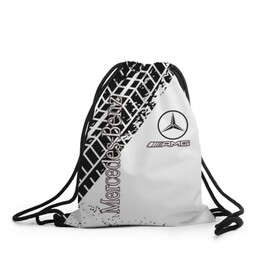 Рюкзак-мешок 3D с принтом Mercedes в городе Новоалтайск, 100% полиэстер | плотность ткани — 200 г/м2, размер — 35 х 45 см; лямки — толстые шнурки, застежка на шнуровке, без карманов и подкладки | amg | mercedes | авто | автомобиль | иномарка | логотип | машина | мерседес | текстура