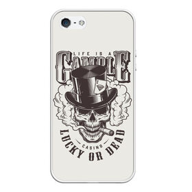 Чехол для iPhone 5/5S матовый с принтом Life is a camble lucky or dead в городе Новоалтайск, Силикон | Область печати: задняя сторона чехла, без боковых панелей | Тематика изображения на принте: casino | deception | life | luc | бриллиант | графика | дым | жизнь | игра | или | иллюстрация | казино | картинка | карты | масть | мода | надпись | обман | пики | покер | рисунок | рулетка | светлый | стиль | текст | туз