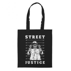 Сумка 3D повседневная с принтом Street justice в городе Новоалтайск, 100% полиэстер | Плотность: 200 г/м2; Размер: 34×35 см; Высота лямок: 30 см | justice | s | skeleton | skull | street | банда | бандана | бандит | бейсболка | графика | иллюстрация | картинка | мода | надпись | оружие | пистолеты | платок | револьверы | рисунок | символ | скелет | справедливость