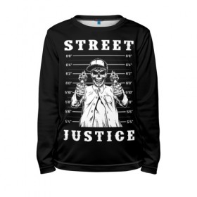 Детский лонгслив 3D с принтом Street justice в городе Новоалтайск, 100% полиэстер | длинные рукава, круглый вырез горловины, полуприлегающий силуэт
 | justice | s | skeleton | skull | street | банда | бандана | бандит | бейсболка | графика | иллюстрация | картинка | мода | надпись | оружие | пистолеты | платок | револьверы | рисунок | символ | скелет | справедливость