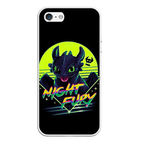 Чехол для iPhone 5/5S матовый с принтом Night Fury в городе Новоалтайск, Силикон | Область печати: задняя сторона чехла, без боковых панелей | how to train your dragon | night fury | беззубик | дракон | как приручить дракона | ночная фурия