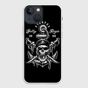 Чехол для iPhone 13 mini с принтом Pirates в городе Новоалтайск,  |  | b | pirates | robbers | sea | skull | бандана | веселый | графика | иллюстрация | канат | картинка | кости | логотип | мода | морские | надпись | оружие | пираты | платок | разбойники | рисунок | роджер | сабли | стиль