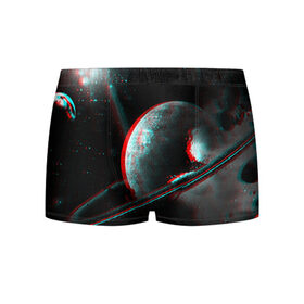 Мужские трусы 3D с принтом Cosmos Glitch в городе Новоалтайск, 50% хлопок, 50% полиэстер | классическая посадка, на поясе мягкая тканевая резинка | Тематика изображения на принте: вселенная | глитч | звезды | земля | космос | плеяды | пространство