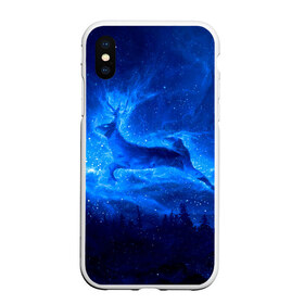 Чехол для iPhone XS Max матовый с принтом Северный олень в городе Новоалтайск, Силикон | Область печати: задняя сторона чехла, без боковых панелей | Тематика изображения на принте: 2020 | deer | new year | winter | волшебство | звезды | зима | космос | лес | небо | новый год | ночь | олени | олень | охота | подарок | природа | рождество | с новым годом | сhristmas | север | северное сияние | синяя