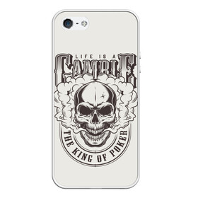 Чехол для iPhone 5/5S матовый с принтом Life is a camble the king of p в городе Новоалтайск, Силикон | Область печати: задняя сторона чехла, без боковых панелей | Тематика изображения на принте: cards | casino | cheating | game | it | king | life | poker | roulette | s | skull | графика | дым | жизнь | игра | иллюстрация | казино | картинка | карты | король | мода | надпись | обман | покер | рисунок | рулетка | светлый | символ