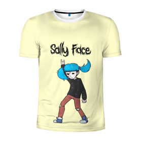Мужская футболка 3D спортивная с принтом Sally Face в городе Новоалтайск, 100% полиэстер с улучшенными характеристиками | приталенный силуэт, круглая горловина, широкие плечи, сужается к линии бедра | Тематика изображения на принте: blue | diane | face | fisher | gizmo | henry | johnson | killer | larry | sally | генри | гизмо | джонсон | диана | ларри | лицо | салли | фейс | фишер