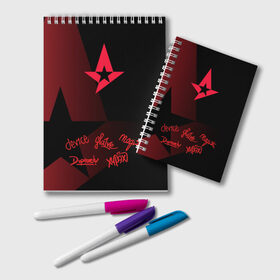 Блокнот с принтом Astralis - All Stars (2019) в городе Новоалтайск, 100% бумага | 48 листов, плотность листов — 60 г/м2, плотность картонной обложки — 250 г/м2. Листы скреплены удобной пружинной спиралью. Цвет линий — светло-серый
 | Тематика изображения на принте: 0x000000123 | astralis | csgo | астралис | ксго