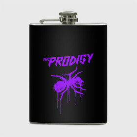 Фляга с принтом The Prodigy в городе Новоалтайск, металлический корпус | емкость 0,22 л, размер 125 х 94 мм. Виниловая наклейка запечатывается полностью | Тематика изображения на принте: 90 е | the prodigy | кит флинт | музыка | муравей | панк | рок | техно | электро