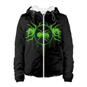 Женская куртка 3D с принтом The Prodigy в городе Новоалтайск, ткань верха — 100% полиэстер, подклад — флис | прямой крой, подол и капюшон оформлены резинкой с фиксаторами, два кармана без застежек по бокам, один большой потайной карман на груди. Карман на груди застегивается на липучку | 90 е | the prodigy | кит флинт | музыка | муравей | панк | рок | техно | электро