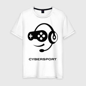 Мужская футболка хлопок с принтом CYBERSPORT в городе Новоалтайск, 100% хлопок | прямой крой, круглый вырез горловины, длина до линии бедер, слегка спущенное плечо. | apex | artifact | cs:go | dota | esports | fifa | fortnite | legends | overwatch | pubg | quake | warcraft | видеоигры | игры | компьютер | наушники | шутер