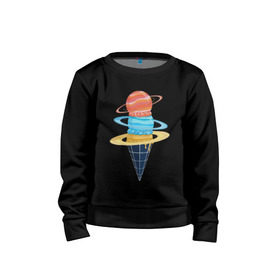 Детский свитшот хлопок с принтом Space Ice Cream в городе Новоалтайск, 100% хлопок | круглый вырез горловины, эластичные манжеты, пояс и воротник | earth | express | futurama | galaxy | ice cream | moon | nasa | planet | space | star | world | астронавт | вселенная | гагарин | галактика | еда | звезда | звезды | земля | космонавт | космос | луна | мир | мороженое | н | наса | небо | планета