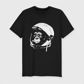 Мужская футболка хлопок Slim с принтом Space Monkey в городе Новоалтайск, 92% хлопок, 8% лайкра | приталенный силуэт, круглый вырез ворота, длина до линии бедра, короткий рукав | Тематика изображения на принте: alien | earth | express | futurama | galaxy | moon | nasa | planet | space | star | ufo | world | астронавт | вселенная | гагарин | галактика | звезда | звезды | земля | космонавт | космос | луна | мир | наса | небо | нло | планета | полёт