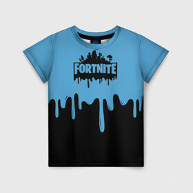 Детская футболка 3D с принтом FORTNITE - Black&Blue в городе Новоалтайск, 100% гипоаллергенный полиэфир | прямой крой, круглый вырез горловины, длина до линии бедер, чуть спущенное плечо, ткань немного тянется | Тематика изображения на принте: battlefield | counter strike | cs | cs go | csgo | dota | dota2 | exodus | fortnite | gta | kombat | metro | mortal | moscow | off white | place | pubg | supreme | trasher | vans | метро | москва