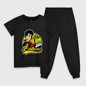 Детская пижама хлопок с принтом Rocky Balboa в городе Новоалтайск, 100% хлопок |  брюки и футболка прямого кроя, без карманов, на брюках мягкая резинка на поясе и по низу штанин
 | box | boxing | creed | rocky | sport | stallone | бальбо | бокс | кино | крид | нокаут | рокки | сильвестр | спорт | сталлоне | филадельфия | фильм | чемпион
