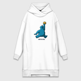 Платье-худи хлопок с принтом Just Do Eat в городе Новоалтайск,  |  | 90 е | cookie monster | баскетбол | вкусно | вкусняшка | девиз | еда | лозунг | монстр | найк | омномном | печенье | просто делай это | пряник | спорт | улица сезам
