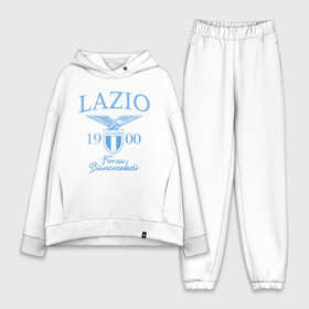Женский костюм хлопок Oversize с принтом Лацио в городе Новоалтайск,  |  | aquile | biancocelesti | societa sportiva lazio | ss lazio | бело голубые | италия | лацио | орлы | рим | серия а | форма | футбол | футболист | футбольная | футбольный клуб