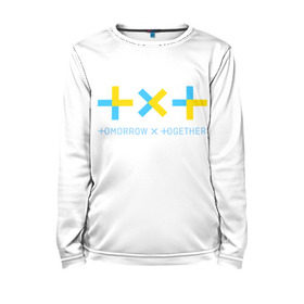 Детский лонгслив 3D с принтом TOMORROW X TOGETHER / TXT в городе Новоалтайск, 100% полиэстер | длинные рукава, круглый вырез горловины, полуприлегающий силуэт
 | Тематика изображения на принте: bighit | blackpink | bts | girls’ generation | got7 | k pop | kpop | super junior | tomorrow x together | txt | к поп | кейпоп | корейская группа | корейская музыка