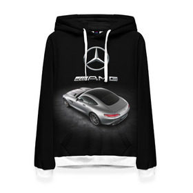 Женская толстовка 3D с принтом Mercedes V8 Biturbo AMG в городе Новоалтайск, 100% полиэстер  | двухслойный капюшон со шнурком для регулировки, мягкие манжеты на рукавах и по низу толстовки, спереди карман-кенгуру с мягким внутренним слоем. | amg | cool | design | mercedes | mercedes benz | motorsport | power | prestige | race | silver | sport car | status | автоспорт | гонка | дизайн | круто | мерседес | мощь | престиж | серебряный | спорткар | статус