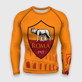 Мужской рашгард 3D с принтом Рома в городе Новоалтайск,  |  | as roma | giallorossi | lupi | roma | romanista | волки | жёлто красные | италия | рома | серия а | форма | футбол | футболист | футбольная | футбольный клуб