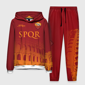 Мужской костюм 3D (с толстовкой) с принтом Рома в городе Новоалтайск,  |  | as roma | giallorossi | lupi | roma | romanista | волки | жёлто красные | италия | рома | серия а | форма | футбол | футболист | футбольная | футбольный клуб