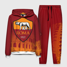 Мужской костюм 3D (с толстовкой) с принтом Рома в городе Новоалтайск,  |  | as roma | giallorossi | lupi | roma | romanista | волки | жёлто красные | италия | рома | серия а | форма | футбол | футболист | футбольная | футбольный клуб