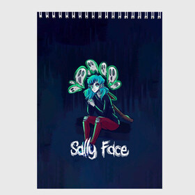 Скетчбук с принтом Sally Face в городе Новоалтайск, 100% бумага
 | 48 листов, плотность листов — 100 г/м2, плотность картонной обложки — 250 г/м2. Листы скреплены сверху удобной пружинной спиралью | blue | diane | face | fisher | gizmo | henry | johnson | killer | larry | sally | генри | гизмо | джонсон | диана | ларри | лицо | салли | фейс | фишер